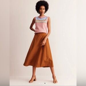 Copper Boden Taffeta Midi skirt Size 12